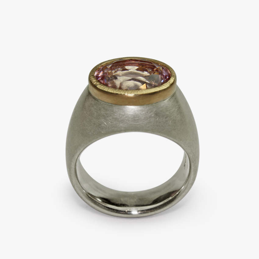 Ring Morganit Silber Gold